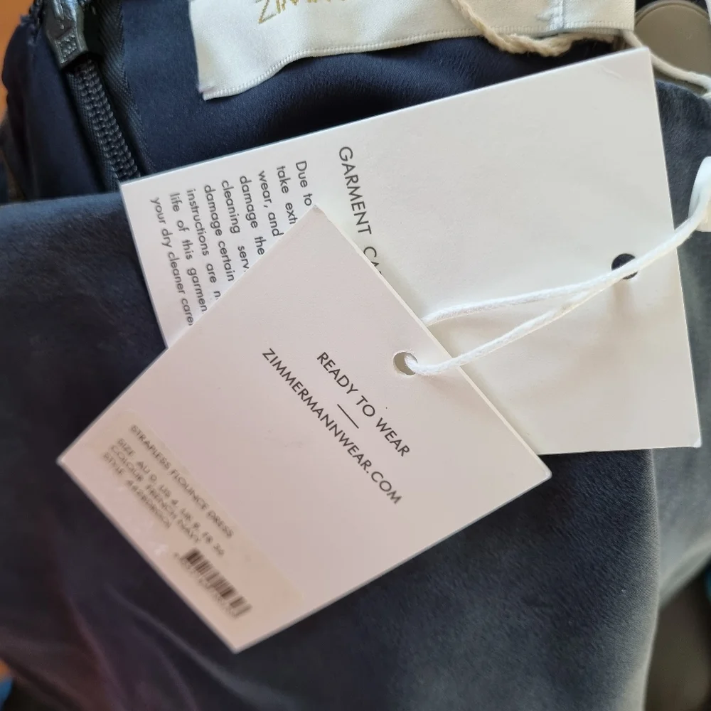 NEW ZIMMERMAN Silk Indigo Dress - Picture 6 of 7